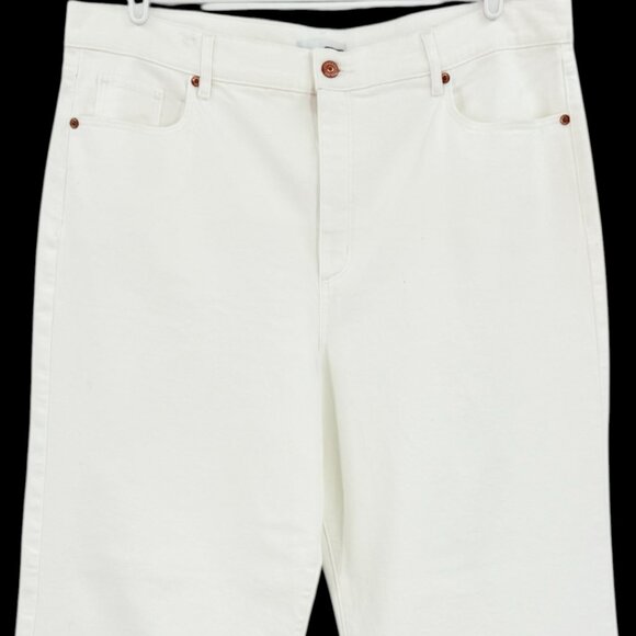 Loft Women's Wide Leg Stretch Modern Fit High Rise White Jeans Size 34/18 NWOT - Picture 3 of 11